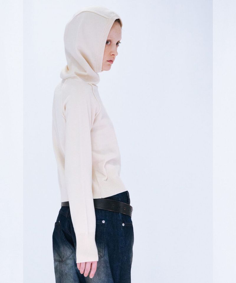 KNIT HOODIE TOP