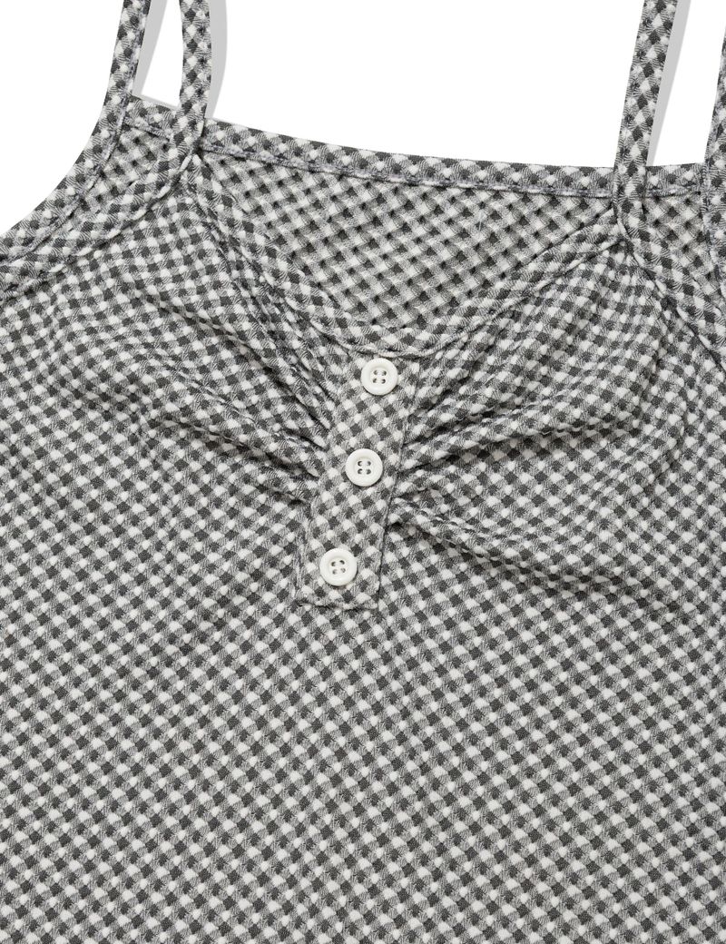 CHECKERED LACE SLEEVELESS(CHARCOAL)