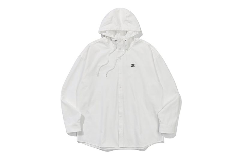 SIDE SLIT HOODIE SHIRT_WHITE