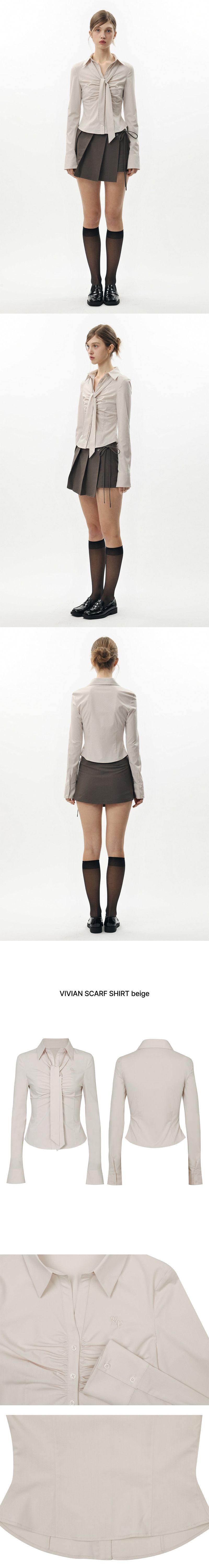 VIVIAN SCARF SHIRT beige