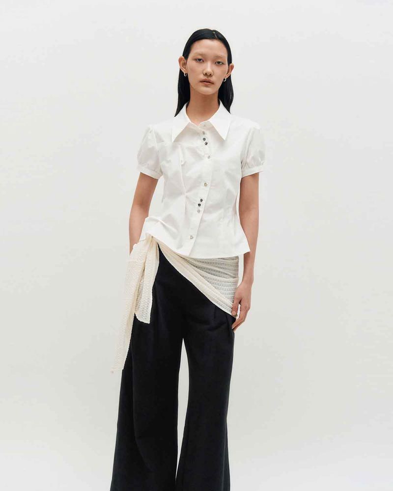 Layered Wrap Tie _ IVORY