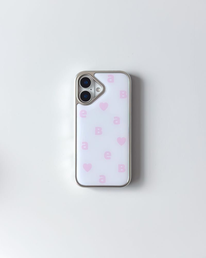 NEW LOGO White Pink Silver Epoxy Case