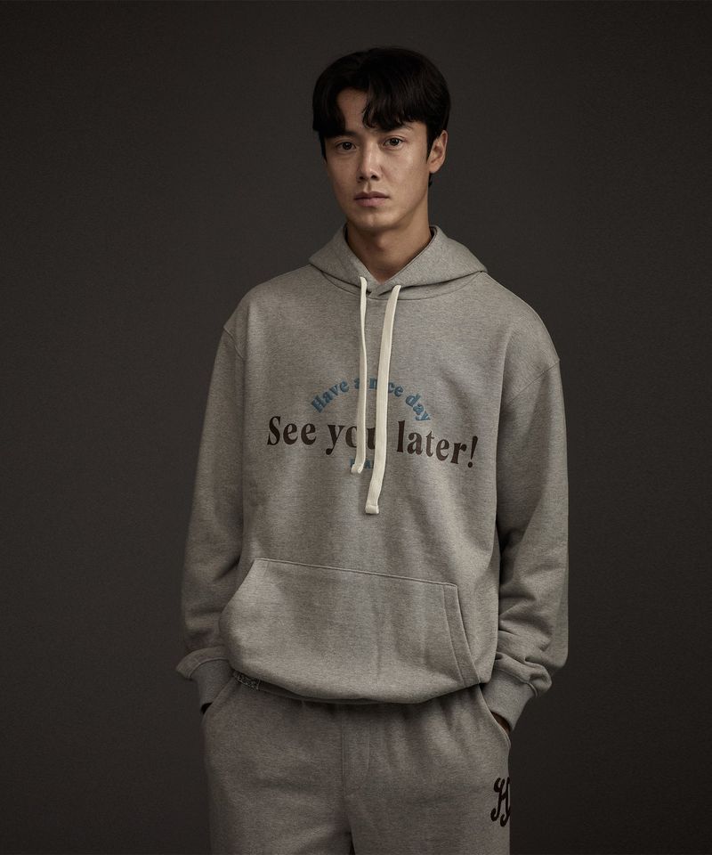 HAAND LOGO GRAPHIC HOODIE GREY