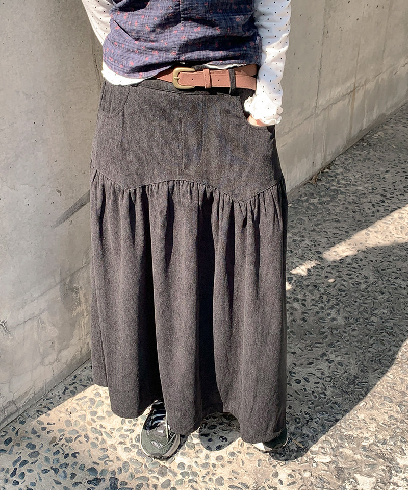 corduroy long skirt