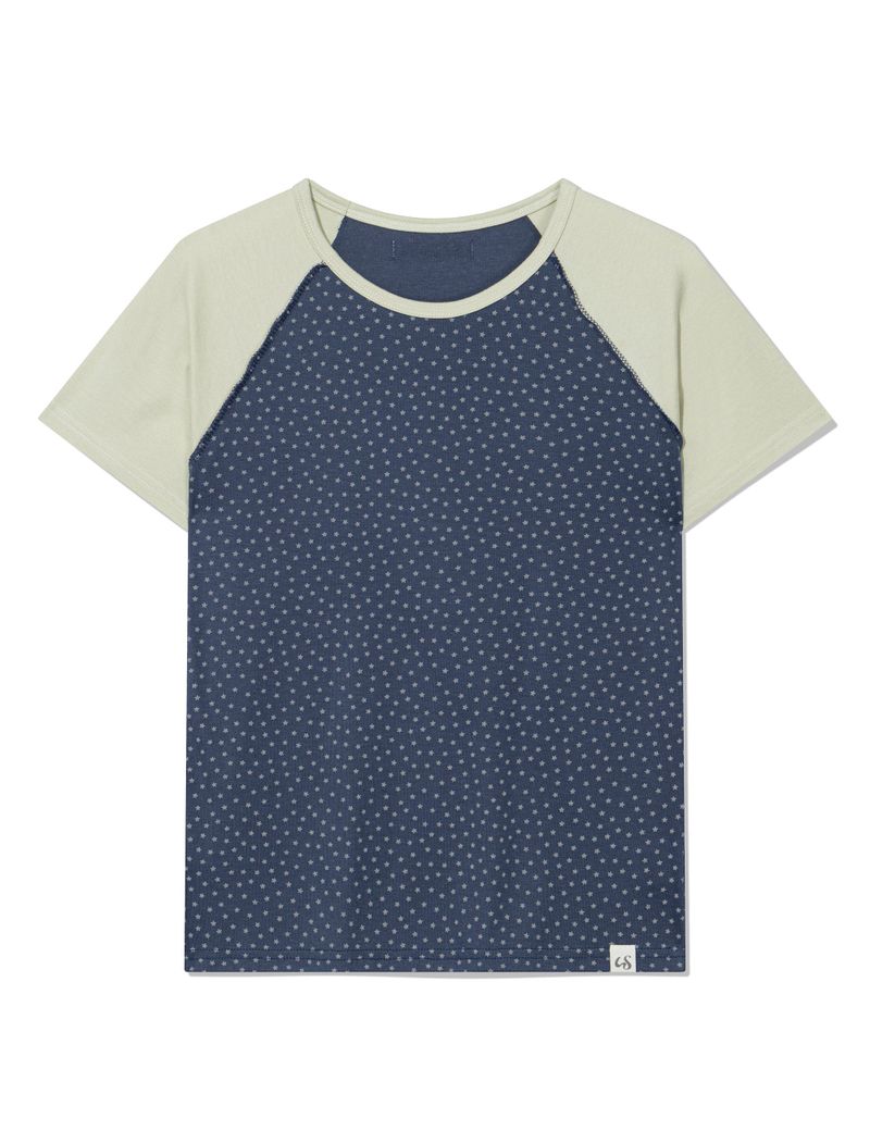 STAR CONTRAST RAGLAN T-SHIRT(NAVY)