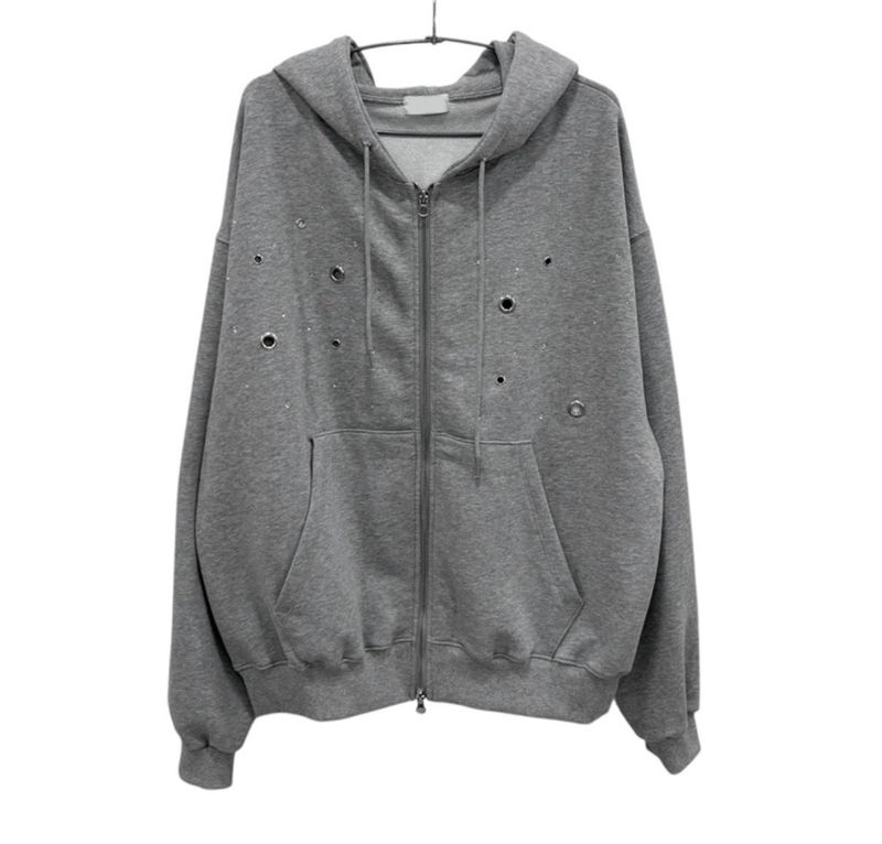 Lize Overfit Eyelet Hood Zip-Up (3c)