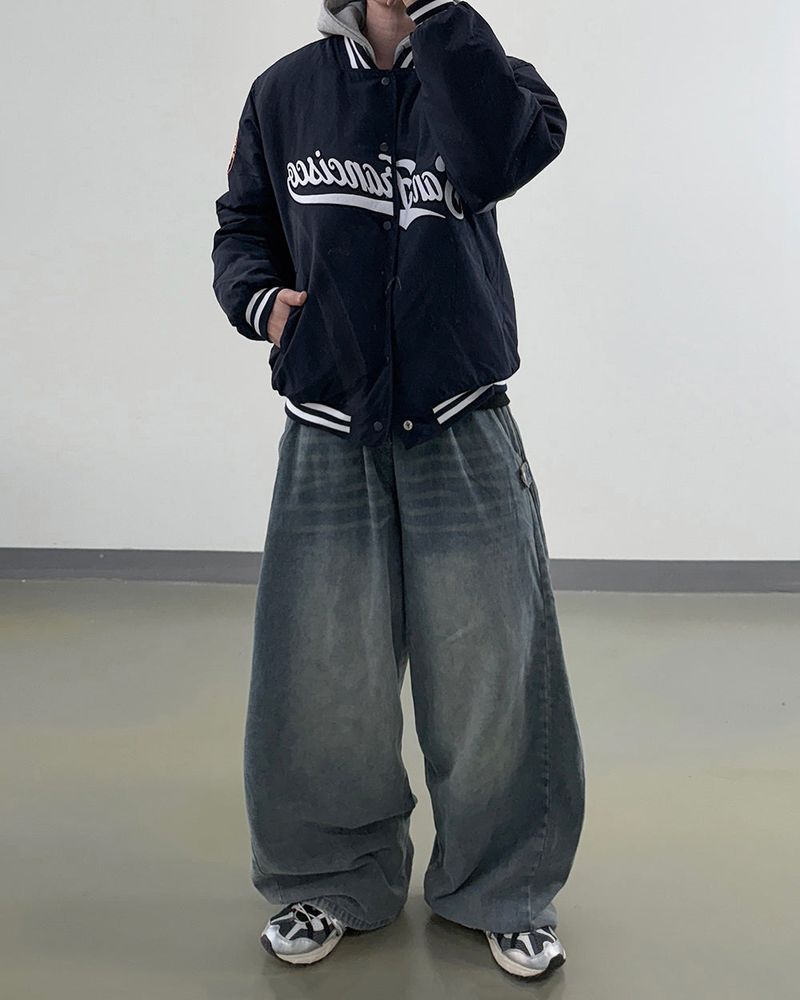 Sanver Lettering Varsity Padding Jumper