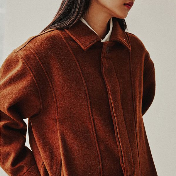 ROMANTIC CROWN（ロマンティッククラウン）の「DOUBLE LAYER WOOL JACKET_BROWN（Jackets/Outerwear）」