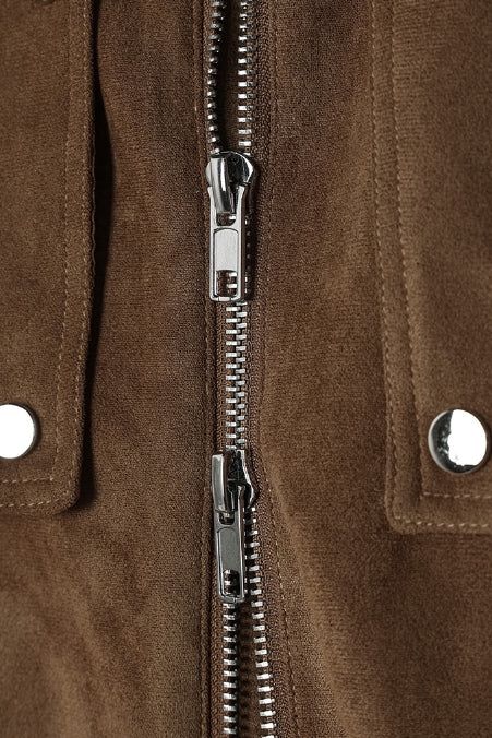 Ati two way stitch suede jacket