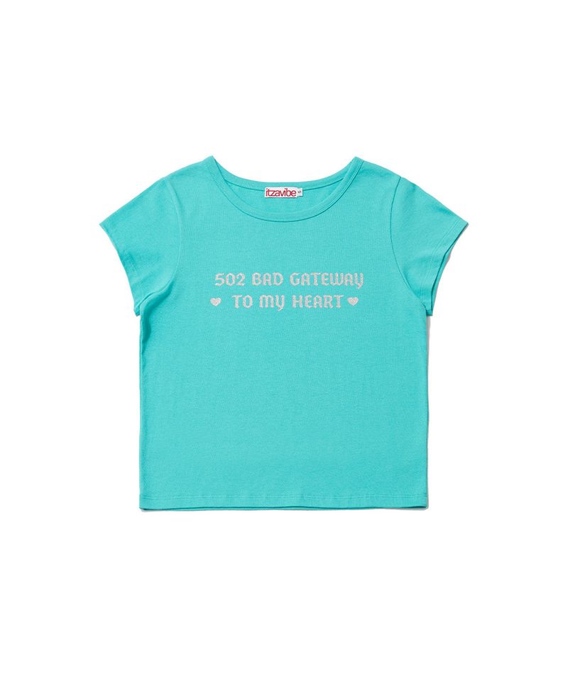 502 GLITTER LETTERING T SHIRT - MINT