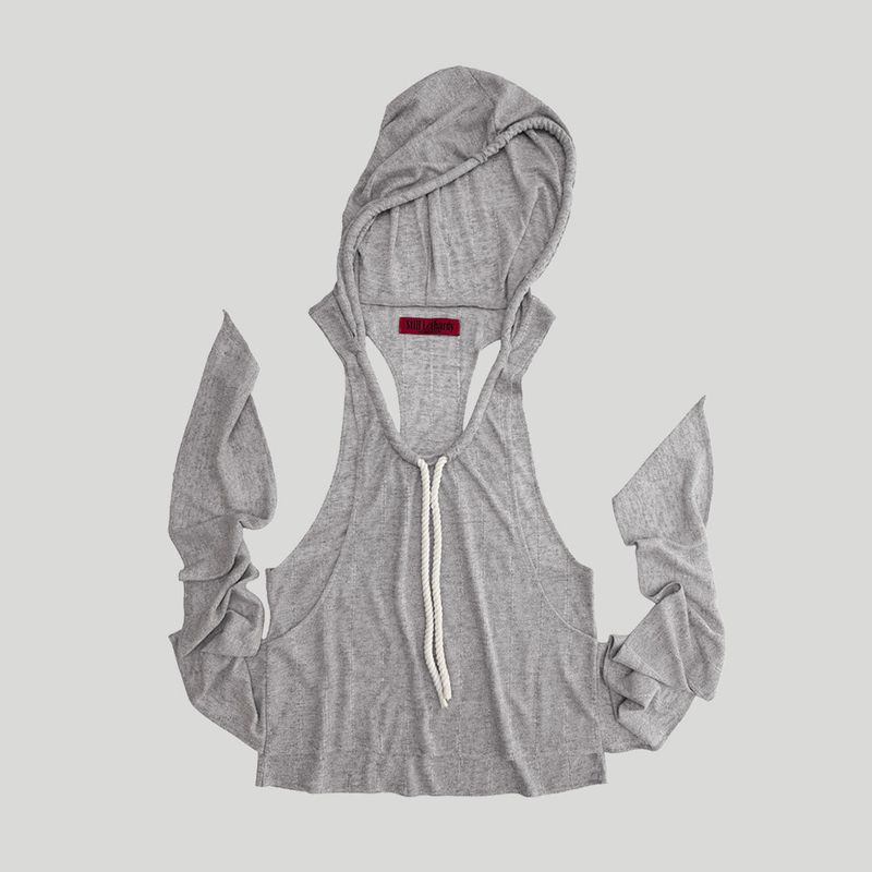 ROPE KNOTTED BACK HOOD