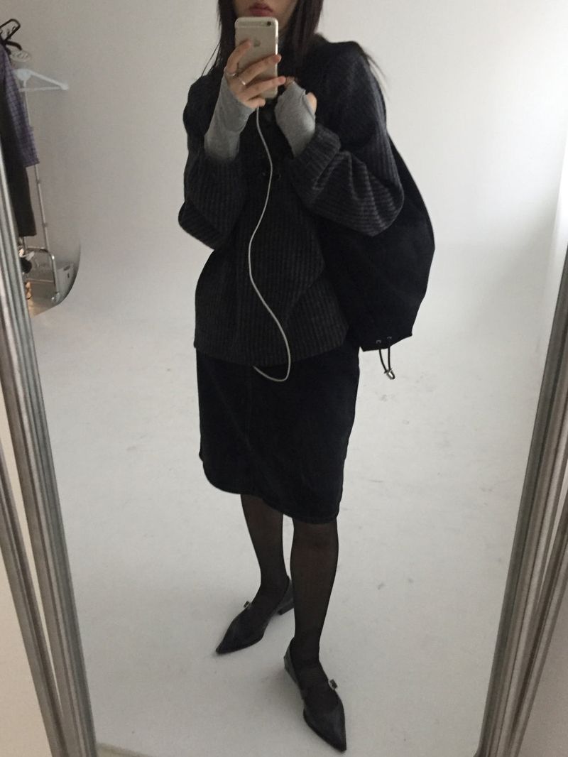 String knit anorak