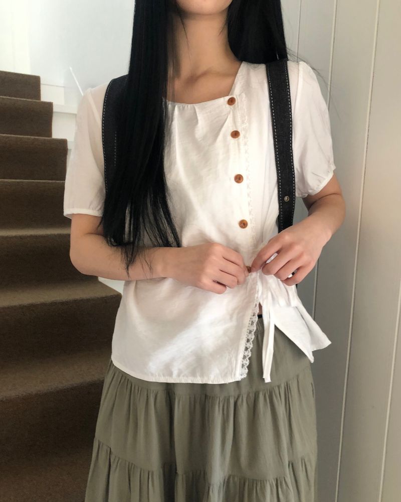 Rameon Wrap Short Sleeve Blouse