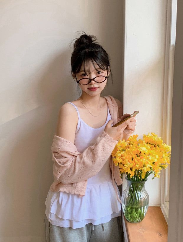 AD Layered Cotton Sleeveless Tiered Dress (3color)
