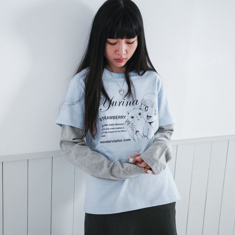 wonder visitor（ワンダービジター）の「ユリナpfpレイヤード LS-T [Blue]（トップス）」