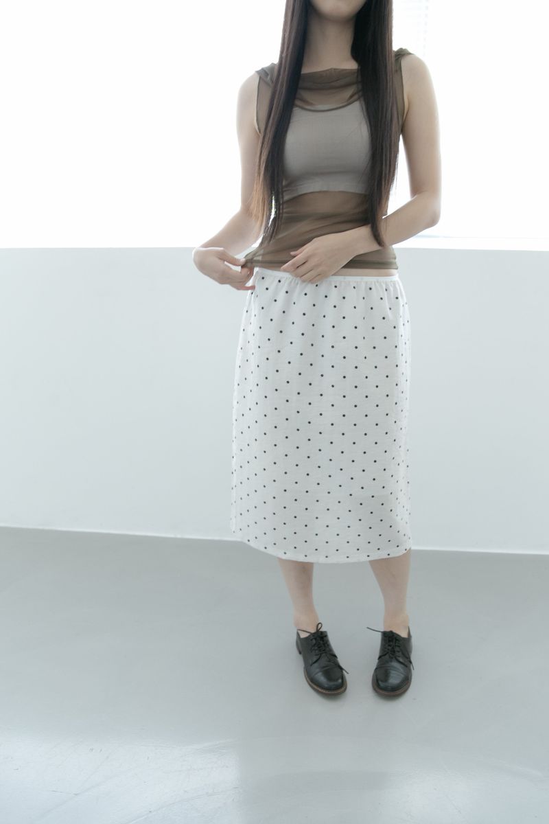 linen dot midi skirt(2colors)