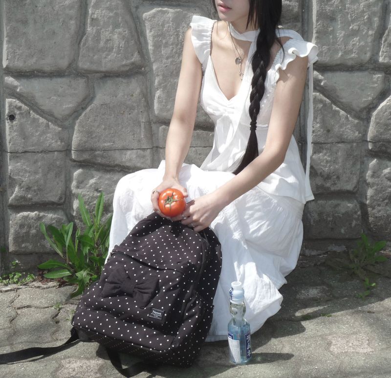 Polka dot ribbon backpack