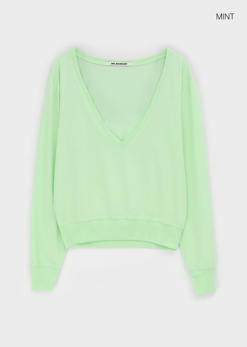 [MADE] Roni's Deep V-neck Summer Cotton Long Sleeve Tee