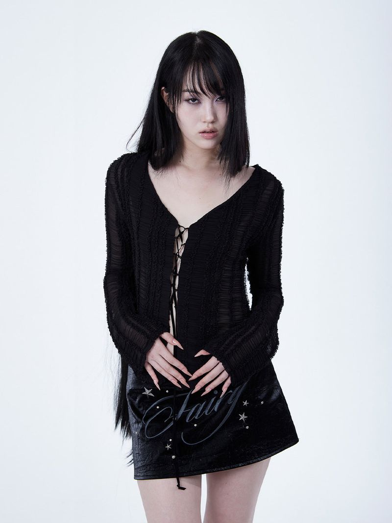 FAIRY STUD SKIRT[BLACK]