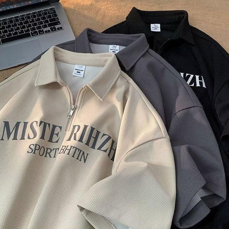 COZINESS（コジネス）の「Ford Semi Zip-Up Lettering Collar Short Sleeve (3 colors)（Tops）」