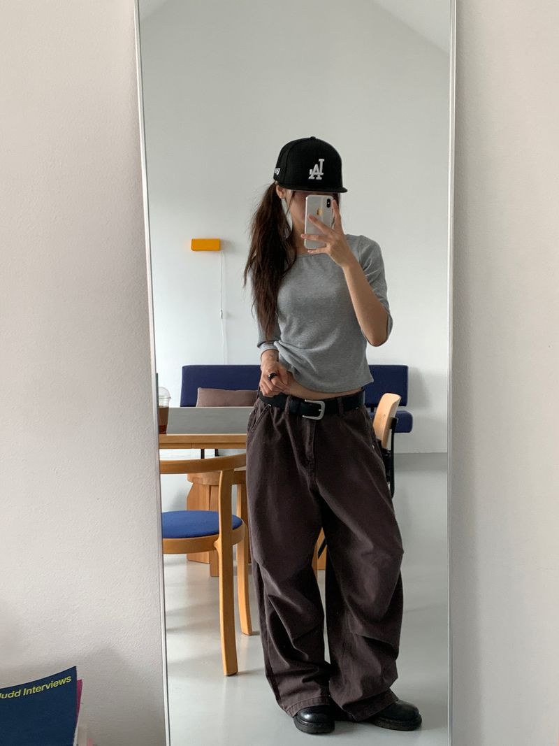 BOAT NECK MID SLEEVE TEE (4C)