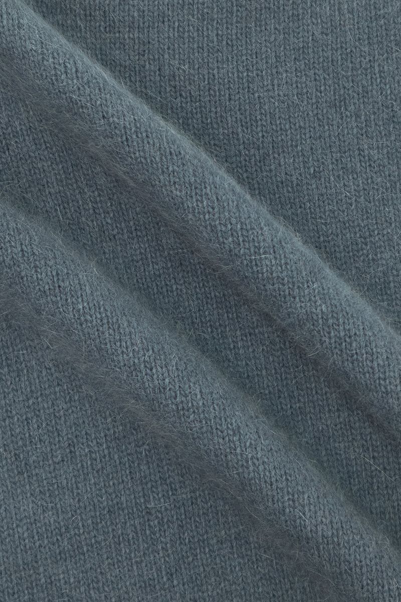 Puff raccoon half knit_dusty blue