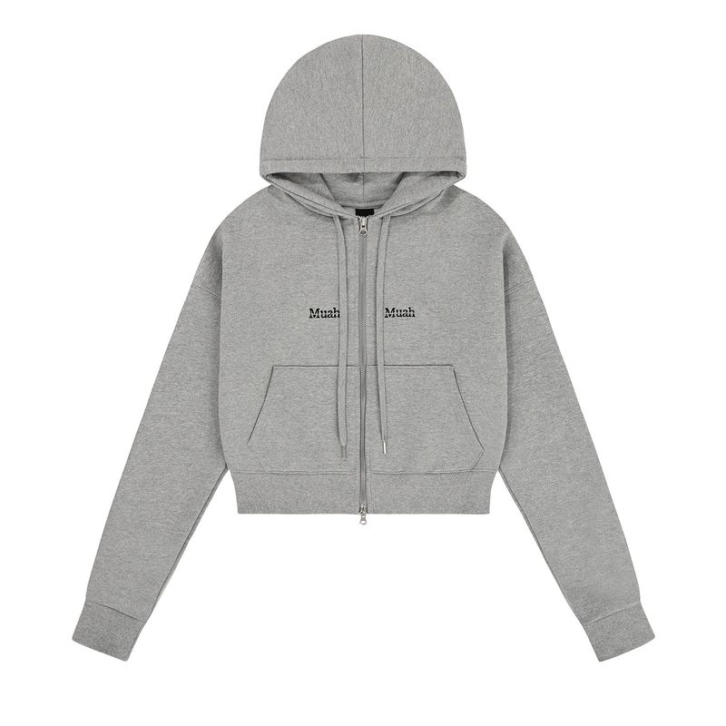LOGO STITCH REGULAR FIT HOOD ZIPUP