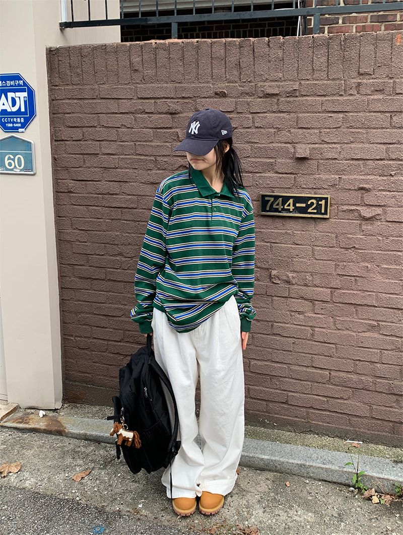 SLAB PINTUCK WIDE JEANS (3C)