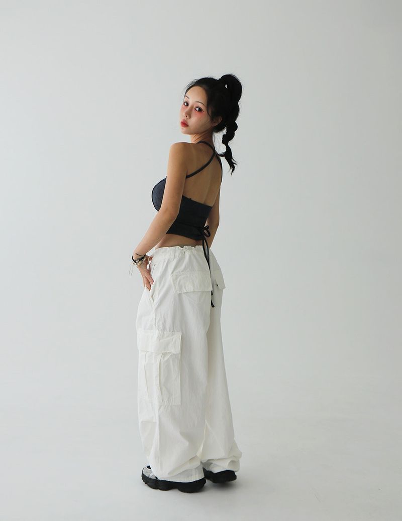 Halterneck Strap Denim Tube Top