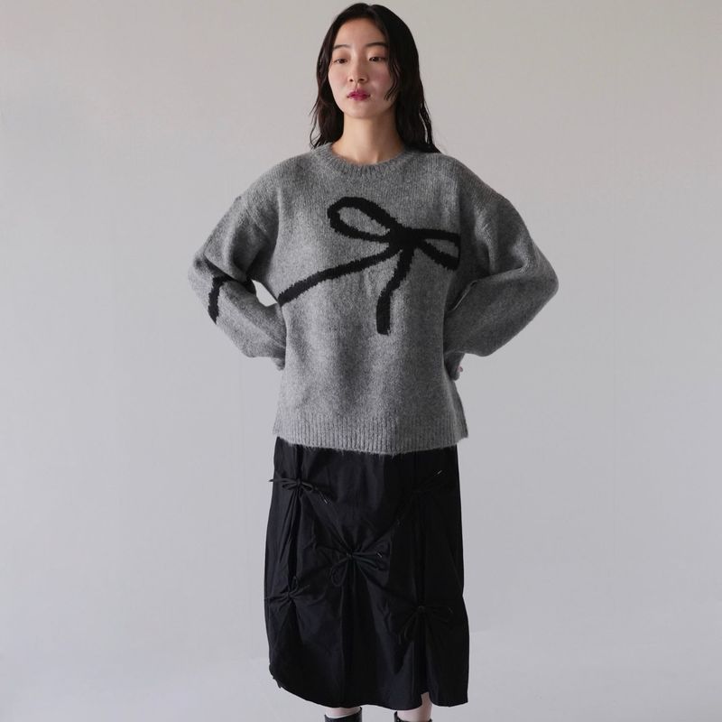 flow diagonally ribbon knit