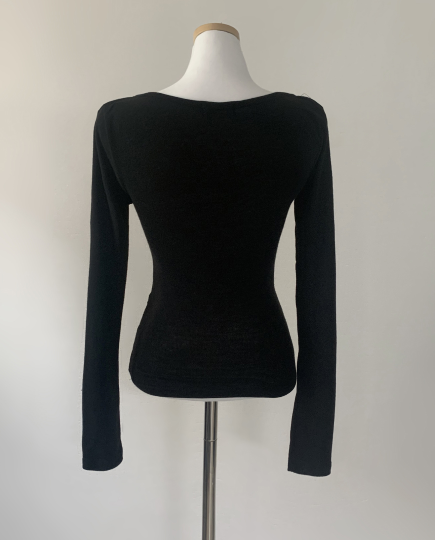 Lips shirring hook top (black)