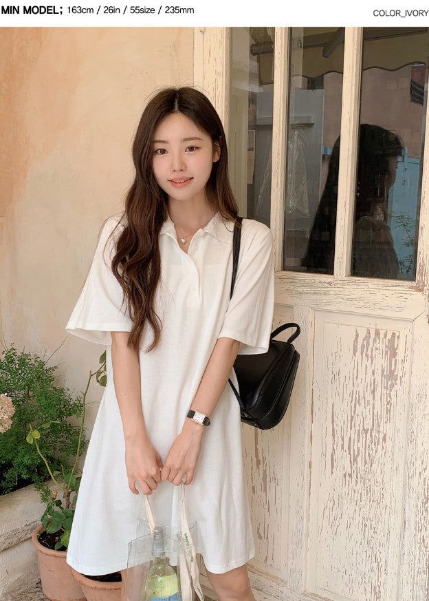 Summer PK Collar Mini Dress (3color)