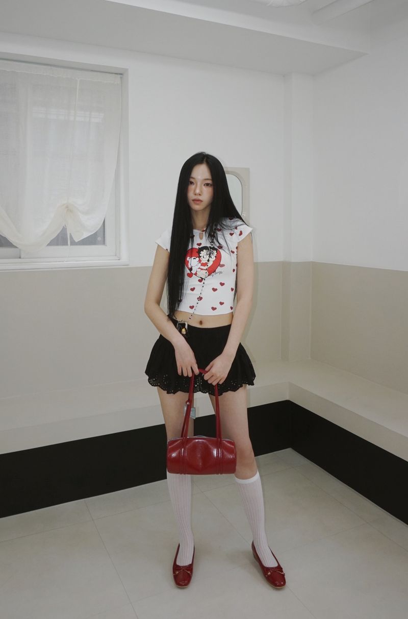 Black Lady Punching Mini Skirt