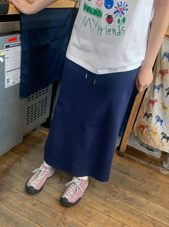 Oha Banding Color Long Skirt