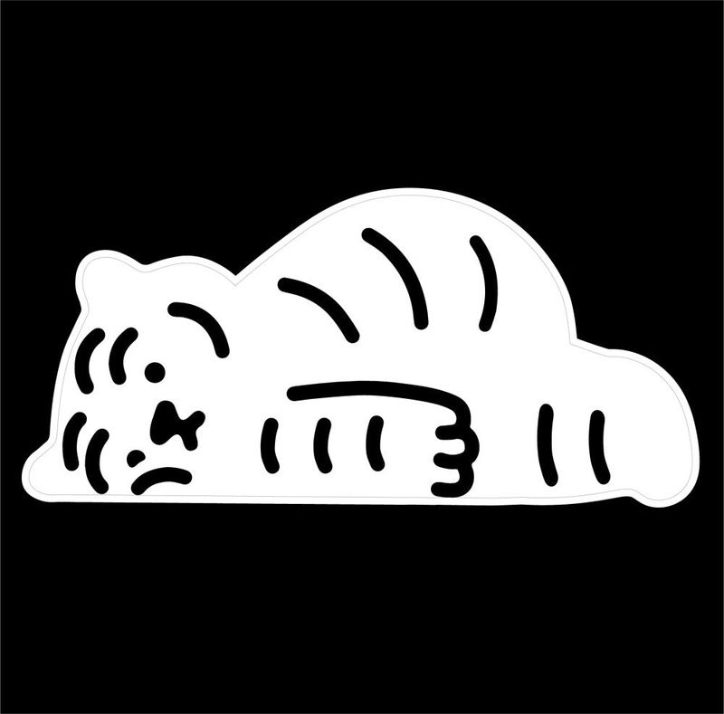 LYING TIGER BIG REMOVABLE STICKER