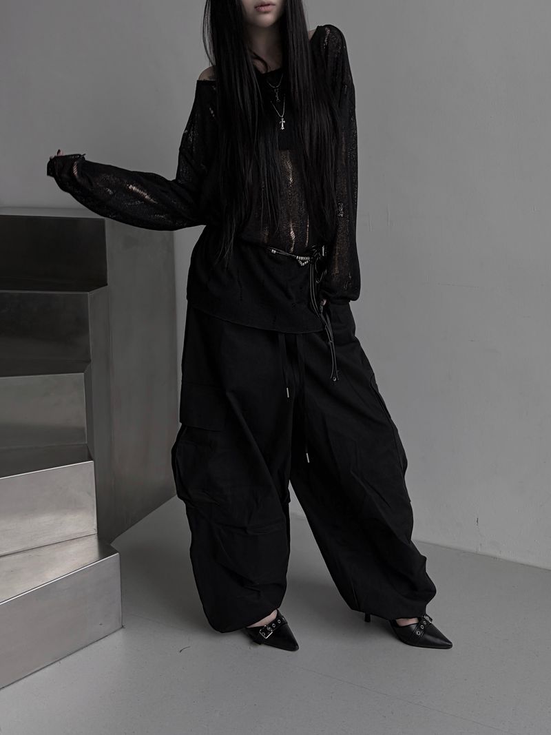 destroyed see-through knit (2color)