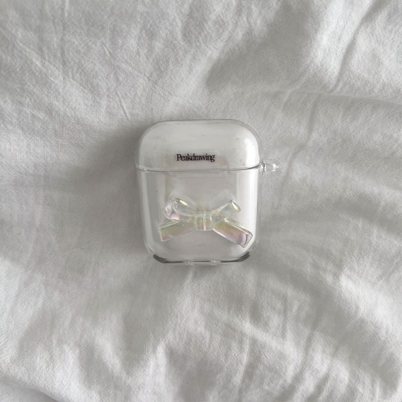 Bubble ribbon airpod clear hard case (airpods case)