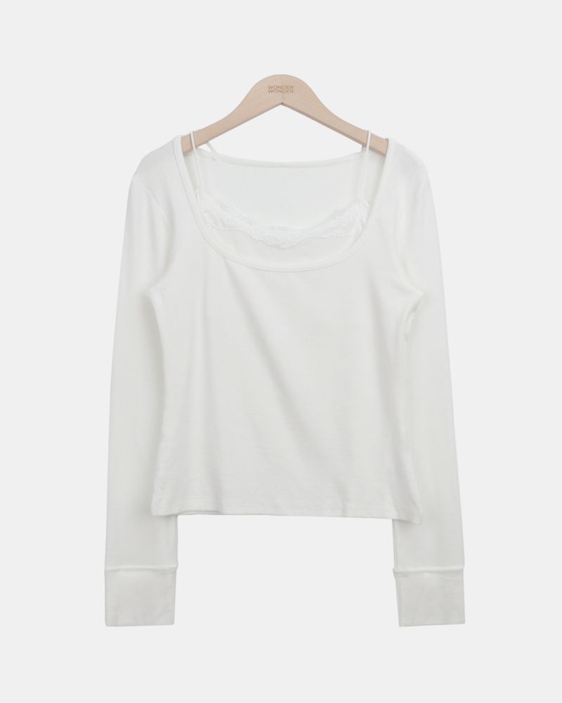 Mapin U-Neck Layered Long-Sleeve T-Shirt