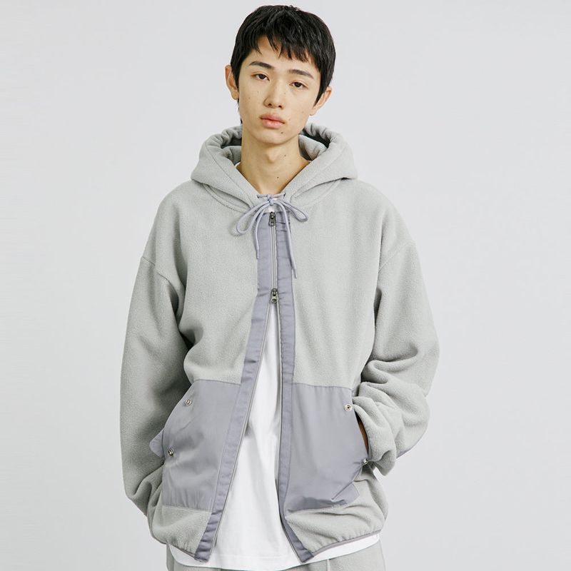 KND（ケイエンド）の「MILITARY GUMKA FLEECE HOODED 2WAY ZIP-UP L（Jackets/Outerwear）」