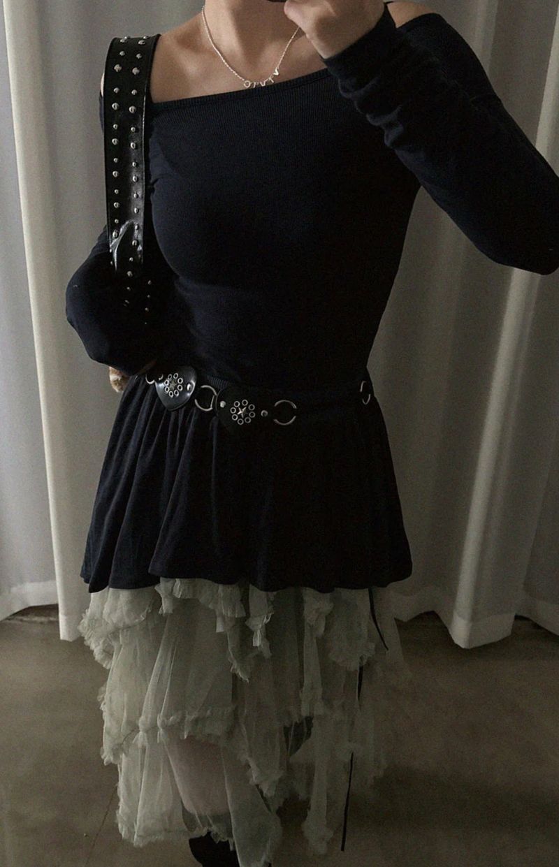 BUDDY FRILL CAN CAN UNBALANCE SKIRT (3COLORS!)