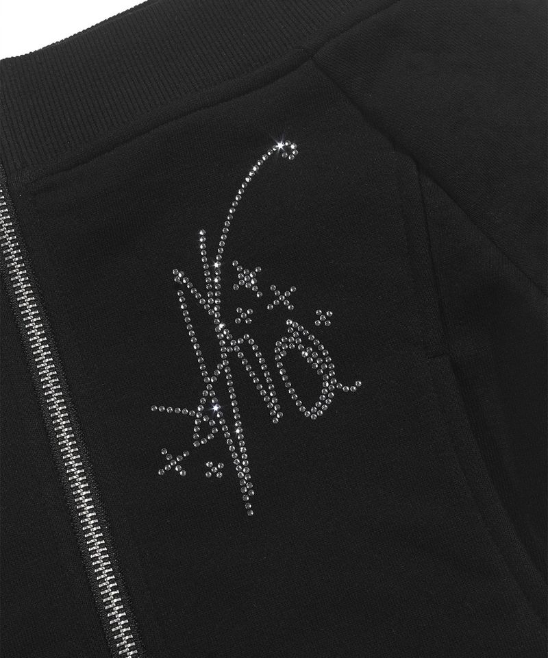 OFF-SHOULDER SLIM ZIP-UP_Black