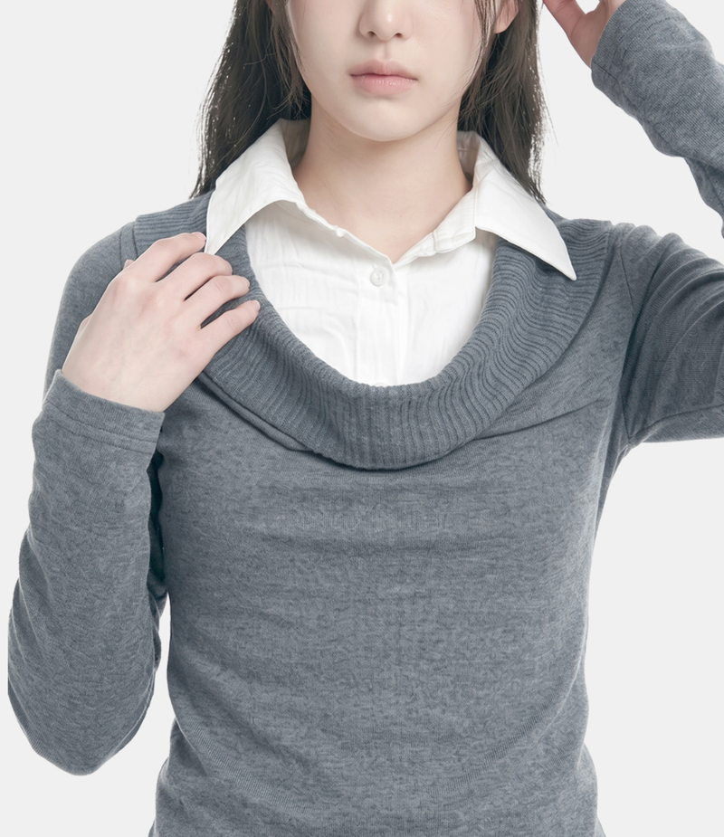 Marlowe Drape Neck Knit Top