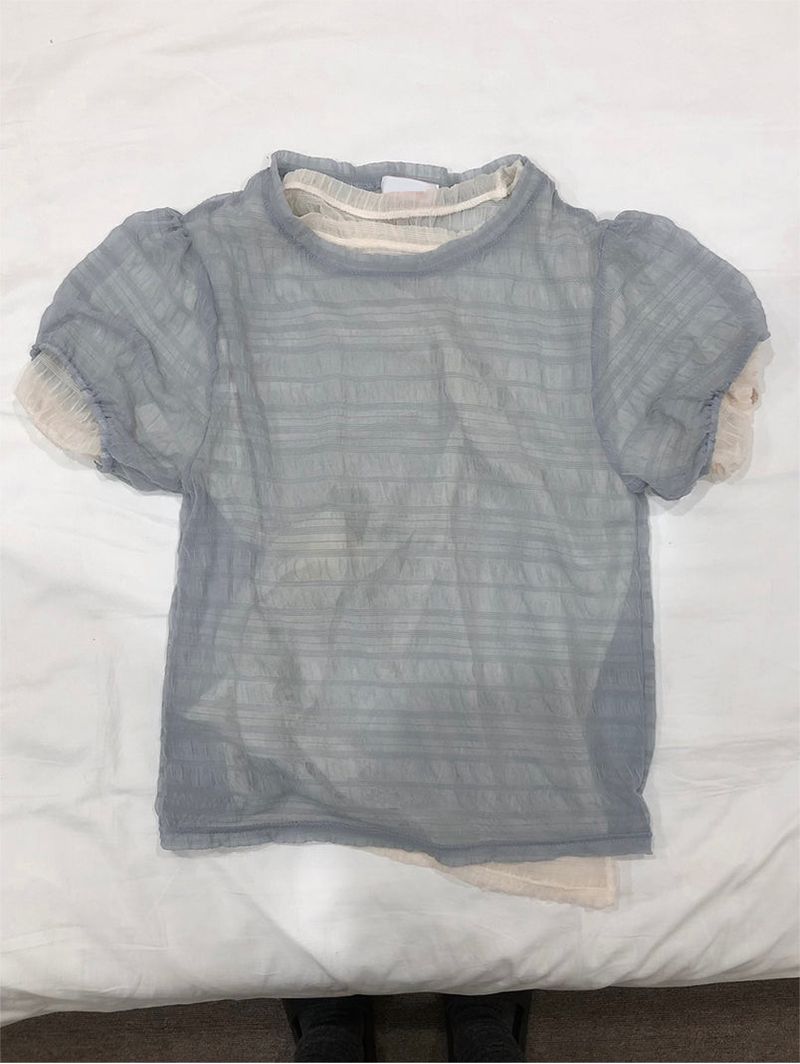 SHEER PUFF BLOUSE (4C)