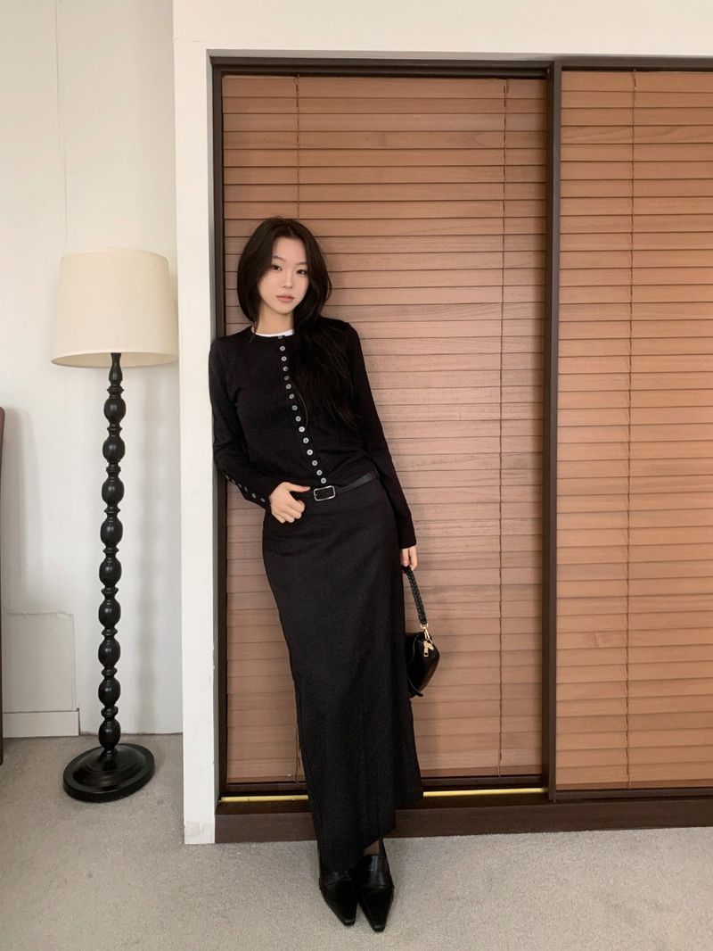 スレートバックスリットロングマキシスカート