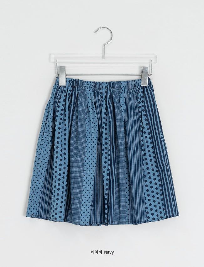 Katahi Pattern Banding Mini Skirt