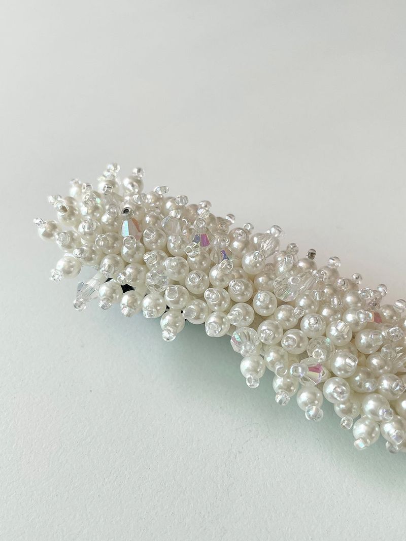 beads hair pin - white