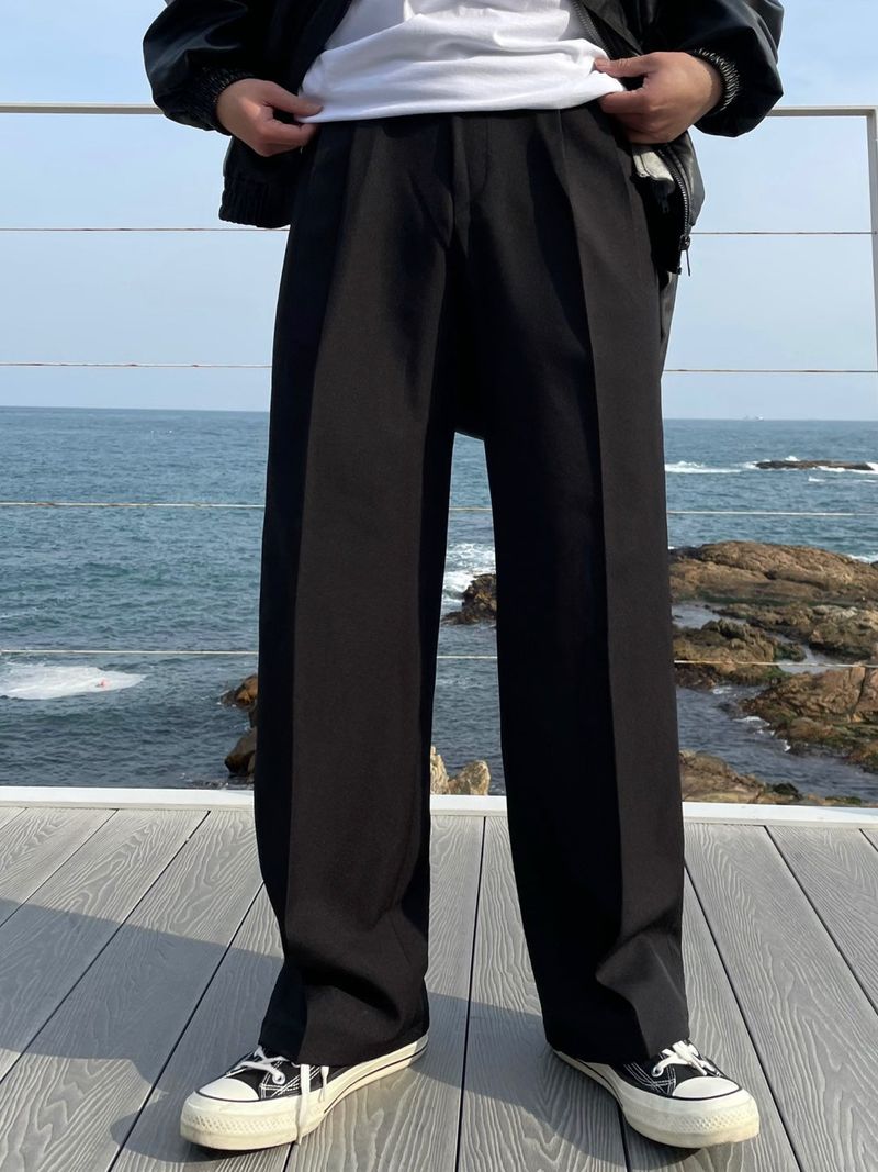 ABLE TWO TUCK WIDE SLACKS(5COLOR)