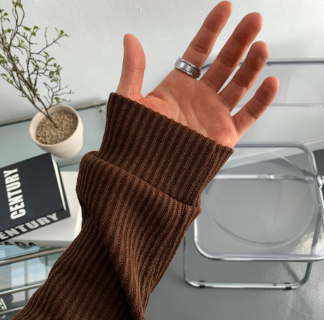 Hendes Daily Ribbed Semi-Zip Up Knit