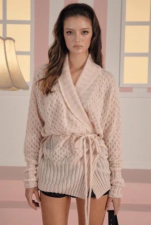 threetimes（スリータイムズ）の「Milky wrap cardigan - pink    （Tops）」