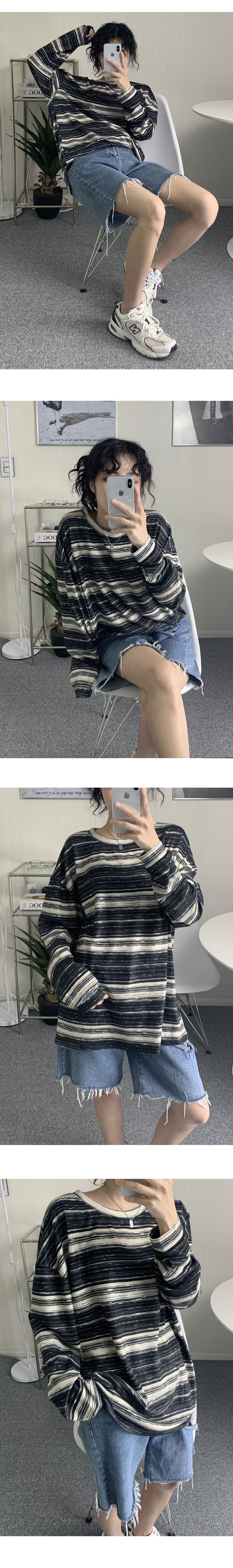 Striped Pattern Loose Fit T